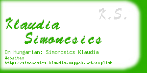 klaudia simoncsics business card